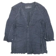 美品 bajra バジュラ カットオフ カーディガン ニット コットン カウレザー 長袖 タイト 3 チャコール グレー系 メンズ レディース 古着 中古 USEDのサムネイル