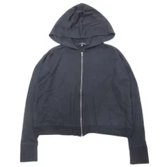 良品 theory セオリー クロップド パーカー スウェット 裏毛 カットソー フーディ ブルゾン 羽織 トップス S 黒 ブラック レディース 古着 中古 USEDのサムネイル