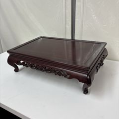 小）木製透かし彫 盆栽花台 平卓 飾台 - メルカリ