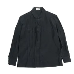 美品 NINA RICCI ニナリッチ 刺繍 プリーツ シルク シフォン 長袖 シャツ ブラウス カットソー 黒 ブラック レディース 古着 中古 USEDのサムネイル