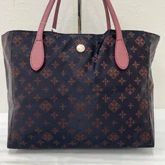 6093 【美品】 russet ラシット トートバッグ ハンドバッグ ナイロン レザー モノグラム レディース ネイビー 通勤 通学 仕事用バッグ 普段使いのサムネイル