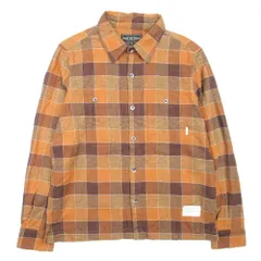 新品同様 ROUGH AND RUGGED ラフアンドラゲット ネルシャツ フランネル WALKEN型 ビエラチェック 長袖 カットソー 2 茶 ブラウン メンズ 古着 中古 USEDのサムネイル