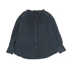 AKTE アクテ 長袖 シャツ ブラウス フリル フロントコード トップス カットソー F 黒 ブラック レディース 古着 中古 USEDのサムネイル