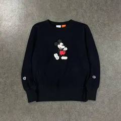 単色タグ 青単 Champion Reverse Weave BEAMS チャンピオン ビームスボーイ コラボ 別注 スウェット トレーナー ミッキー グラフィック キャラクター プリント ブラック CWSQ031のサムネイル