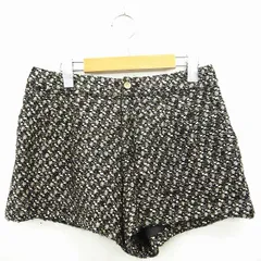 クローラ crolla パンツ ボトムス ショート 総柄 キラキラ ウール混 38 ブラック ブラウン 黒 茶 /MT13のサムネイル