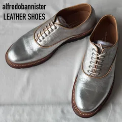 alfredobannister アルフレッドバニスター　レザーシューズ　革靴　銀箔　シルバー　42 日本製のサムネイル