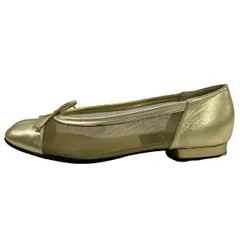 FENDI(フェンディ) フラットシューズ 36 1/2 レディース - ゴールド リボン/メッシュ/scarpe レザーのサムネイル
