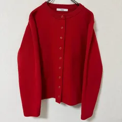 《美品》relume カーディガン レッド F キレイめ シンプル 華やか 上品のサムネイル