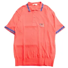 美品 GREEN CLUBS グリーンクラブ リネン ニット ポロシャツ カットソー ロゴ 半袖 サイズ3 レッド系 メンズ 古着 中古 USEDのサムネイル