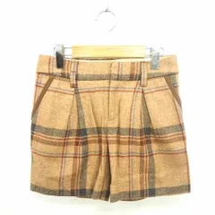 スタニングルアー STUNNING LURE パンツ ショート チェック ジップフライ ウール 厚手 34 茶 赤 ベージュ レッド /TT5のサムネイル