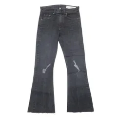 未使用 rag&bone ラグアンドボーン 10インチ クロップ フレア ジーンズ デニムパンツ ジーパン ダメージ加工 27 黒 ブラック レディース 古着 中古 USEDのサムネイル