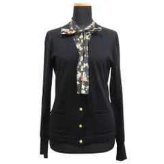 良品 PAUL SMITH COLLECTION ポールスミスコレクション レイヤード調 シルク シャツ カーディガン 花柄 切替 長袖 M ブラック系 レディース 古着 中古 USEDのサムネイル