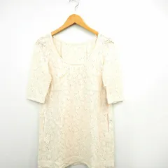 フローレント FLORENT ワンピース レース 丸首 ひざ丈 七分丈 コットン 綿 アイボリー/MT39のサムネイル