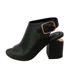 ALEXANDER WANG(アレキサンダーワン) サンダル 35 1/2 レディース - 黒×ピンクゴールド オープントゥ レザーのサムネイル