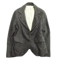 美品 Shuca シュカ ウール テーラード ジャケット ブレザー ヘリンボーン L チャコールグレー系 レディース 古着 中古 USEDのサムネイル