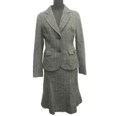 良品 SONIA RYKIEL ソニアリキエル セットアップ スカート スーツ テーラード ジャケット ブレザー ラメ ウール シルク 36 グレー レディース 古着 中古 USEDのサムネイル
