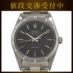ロレックス 腕時計 エアキング ブラック シルバー 14010 時計 オーバーホール済 ポリッシュ済 SS 中古 オートマ P番台 ROLEX メンズ 黒文字盤のサムネイル