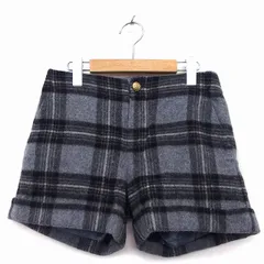 クローラ crolla ショート パンツ チェック 柄 ウール混 ロールアップ 厚手 36 グレー 灰 /HT29のサムネイル