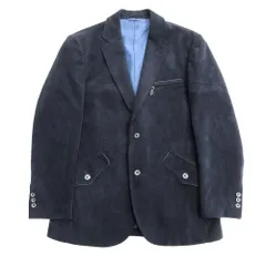良品 GREEN CLUBS グリーンクラブ コーデュロイ テーラード ジャケット ブレザー 背抜き ビジネス SIZE3 紺 ネイビー メンズ 古着 中古 USEDのサムネイル