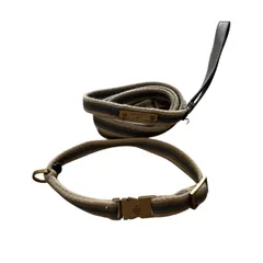 RE387 GUCCI グッチ ドッグ 首輪 リード セット 犬用 ペット用品 ヴィンテージのサムネイル