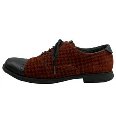 CAMPER(カンペール) シューズ 38 レディース レッド×ダークブラウン×黒 千鳥格子 レザーのサムネイル
