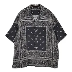 UNUSED bandanna short sleeve shirt ペイズリーショートスリーブシャツ US1798 半袖シャツ ブラック ホワイト メンズ アンユーズド【中古】6-0512S♪のサムネイル