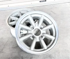 当時物 WATANABE ワタナベ Bタイプ 14×6J +21 PCD114.3 4H 4穴 ハブ径約70mm 14インチ アルミ ホイール 2本セット / トヨタ ニッサン 旧車 AE86 サニー ブルーバード 等のサムネイル