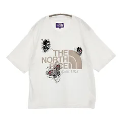 THE NORTH FACE PURPLE LABEL COOLMAX H/S 大河原健太 クールマックス フロッキープリント 半袖Ｔシャツ カットソー ホワイト レディース ザノースフェイスパープルレーベル【中古】6-0531S♪のサムネイル