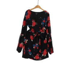 CLUB MONACO 0 シルク100 フラワー ラブ ONE PIECE ブラックのサムネイル
