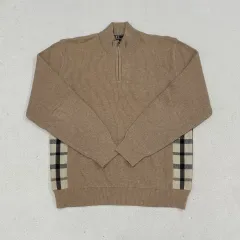 XL DAKS ハウスCHECK バイカラー ハーフジップ ニット 0714のサムネイル