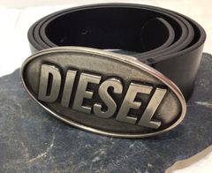 DIESEL ベルト ブラック オーバルロゴ - メルカリ