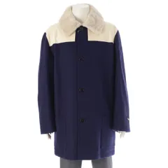 マルニ 22AW ウール カシミヤ 襟ファー カーコート アウター TUMU0106N1 ネイビー オフホワイト 48【中古】のサムネイル