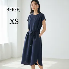✨美品✨BEIGE ベイジ オンワード樫山 ワンピース チュニック フレンチスリーブ コクーン ネイビー 濃紺 30 XS 5号 小さいサイズ トリアセテート 春 夏 秋 上品 きれいめ オフィス カジュアル 通勤 仕事 フォーマル オケージョンのサムネイル