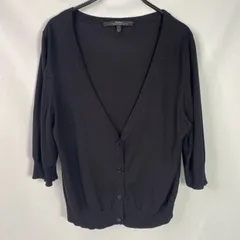 Max Mara Weekend line マックスマーラ ウィークエンド 七分袖 シルク85%混 コットンカーディガン ブラック Lサイズのサムネイル