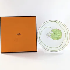 HERMES エルメス 皿 ナイルの庭 睡蓮 蓮の花 金彩 ディナープレート 箱【QG-295】のサムネイル