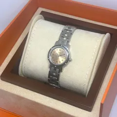 【美品・不動品】HERMES エルメス クリッパー CL4.210 腕時計 デイト ピンク文字盤のサムネイル