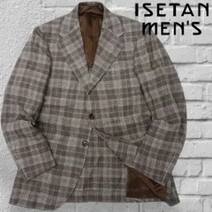 ISETAN MEN'S 伊勢丹メンズ 日本製 リネン100％ ネップ調 段返り3B チェック柄 テーラードジャケット ブレザー IMJ91F606 ライトブラウン グレー▲130▼10907k02のサムネイル