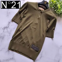 【20SS ロゴパッチ着脱可】N°21 ラインストーンロゴ サマーニット Mのサムネイル