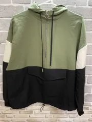 A【A7-57】◇ZARA サイズM(USA) パーカー　グリーン　ブラック　ホワイトのサムネイル