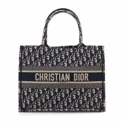 クリスチャン ディオール Christian Dior オブリーク ブック トート ミディアム バッグ キャンバス ネイビー M1296ZRIW 90326087のサムネイル