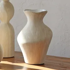 フラワーべース シナリー ストーンベース オスカー （ 花ビン 花びん 花瓶 フラワー 花 飾る 一輪挿し 花器 花入れ インテリア雑貨 インテリア 陶器 陶器製 ナチュラル おしゃれ 北欧 モダン 韓国インテリア オブジェ 石目調 )のサムネイル