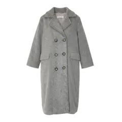 86g15 MaxMara マックスマーラ チェスターコート ロングコート アンゴラ混 ダブルブレスト サイズ40 グレー系 レディース 女性用u02tのサムネイル