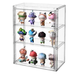 フィギュアケース 透明アクリルケース 人形収納 コレクションケース 透明展示ケース 収納ボックス ディスプレイケース 卓上 フィギュア収納 防塵 防汚れ 積み重ね可能 (タイプ-A)のサムネイル