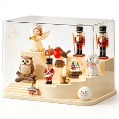 ブラインドボックス フィギュアケース アクリル展示ケース ステップ式 防塵 防汚 大容量 人形 透明展示ボックス 角丸デザイン フィギュア収納 コレクション展示のサムネイル