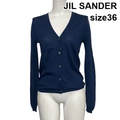 ◆ ジルサンダー JIL SANDER ニットカーディガン 長袖 Vネック トップス ブルー系 カシミア シルク 36 XS～S 5～7号 レディース S6H684のサムネイル
