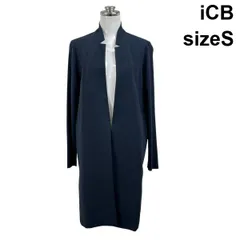 ◆ アイシービー iCB コート ジャケット アウター 長袖 羽織 異素材 オープンスタイル ネイビー S 7号 レディース S6H666のサムネイル