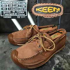 00s KEEN Y2K Archive Newport Boat Shoe ニューポートボートシュー 初期タグ 防水ヌバックレザー 厚底シャークソール デッキシューズ ゴープコアテックアウトドア ヴィンテージトレイルギア 希少廃盤茶ブラウン  25.5のサムネイル