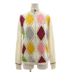 マンシングウェア MUNSINGWEAR ジップアップニットジャケット ニット 上着 M マルチカラー アーガイル柄 ハイネック 長袖 /NX ■ECF006のサムネイル