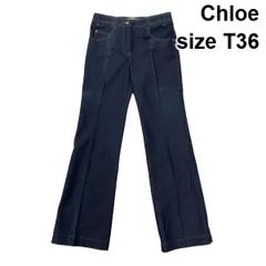 ●◆ クロエ Chloe デニムパンツ フレアデニム ジーンズ センタープレス ボトムス ヴィンテージ 綿 T36 S～M 7～9号 レディース S6H723のサムネイル