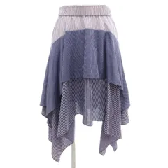 オープニングセレモニー OPENING CEREMONY 美品 ティアードスカート XS 青 ブルー ストライプ柄 イージー アシンメトリー ECF007 /TQのサムネイル